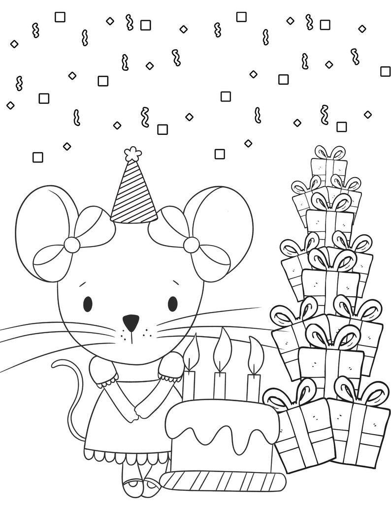 Happy Birthday Coloring Pages, Happy Birthday Printables, Happy