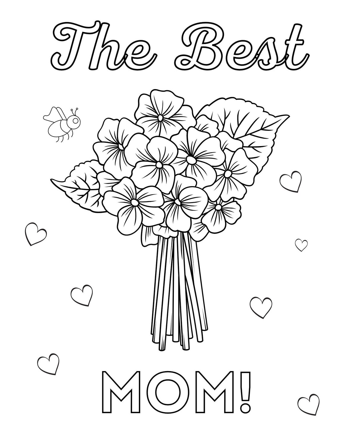 Mother's Day Coloring Page, Mother's Day Printables, Mother's Day