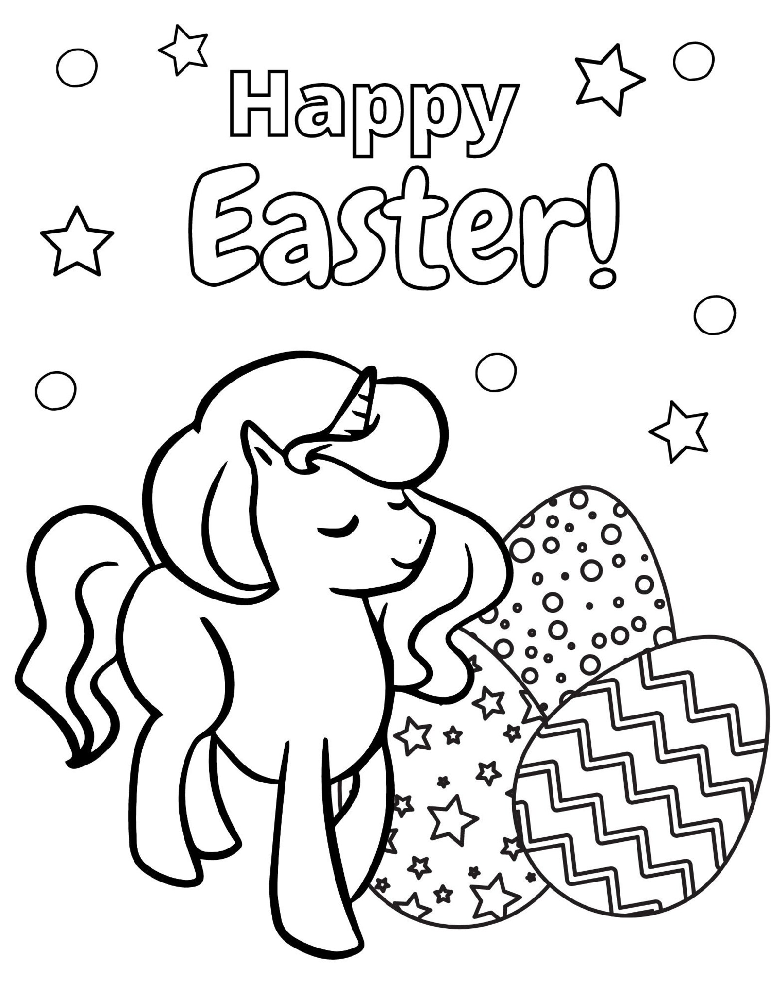 Unicorn Easter Coloring Pages, Easter Coloring, Easter Printables ...