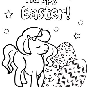 Unicorn Easter Coloring Pages, Easter Coloring, Easter Printables ...