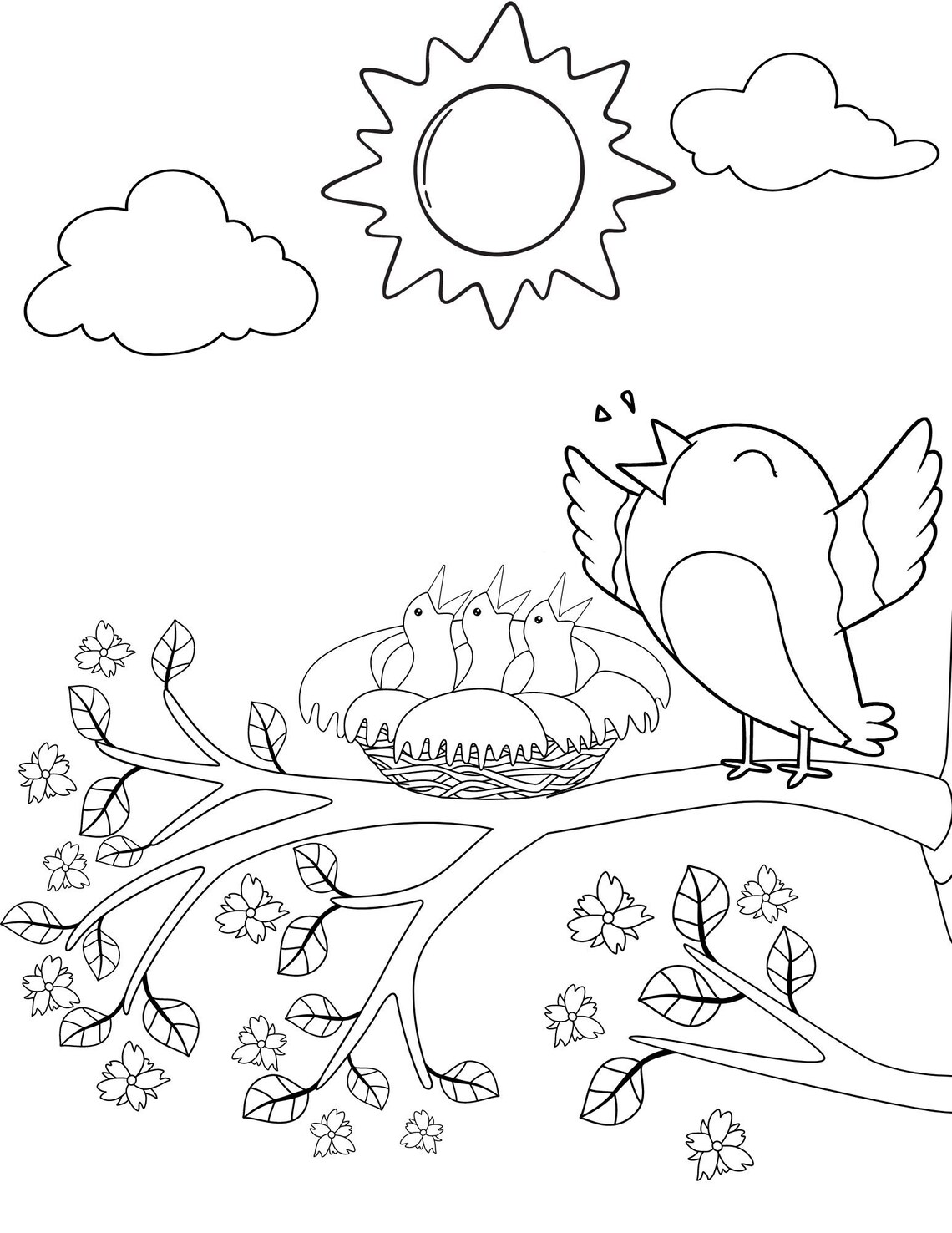 Spring Coloring Pages Spring PDF Spring Printables Spring - Etsy