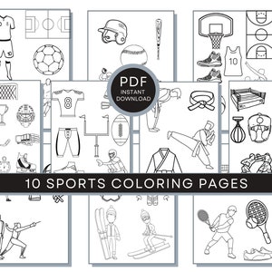 Sports Coloring Pages, Sports PDF, Sports Printables, Sport Coloring Pages, Sports Activity Sheets, Sports Print, Football Coloring