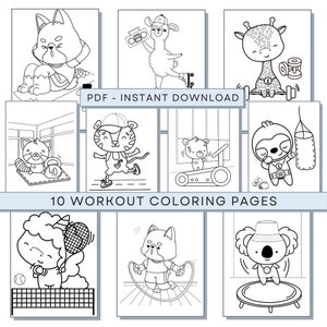 Workout Coloring Pages, Exercise Coloring Pages, Gym Coloring Pages, Sport Coloring Pages, Fitness Coloring Pages, Working Out Coloring Page