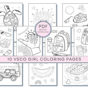40 Teen Girls Coloring Pages, Teens Coloring Pages, Preppy Aesthetic ...