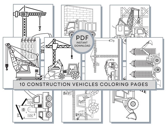 Constructions Vehicles Coloring Pages, Boys Coloring, Trucks Printables, Construction Vehicles Coloring Sheets, Construction Vehicles PDF
