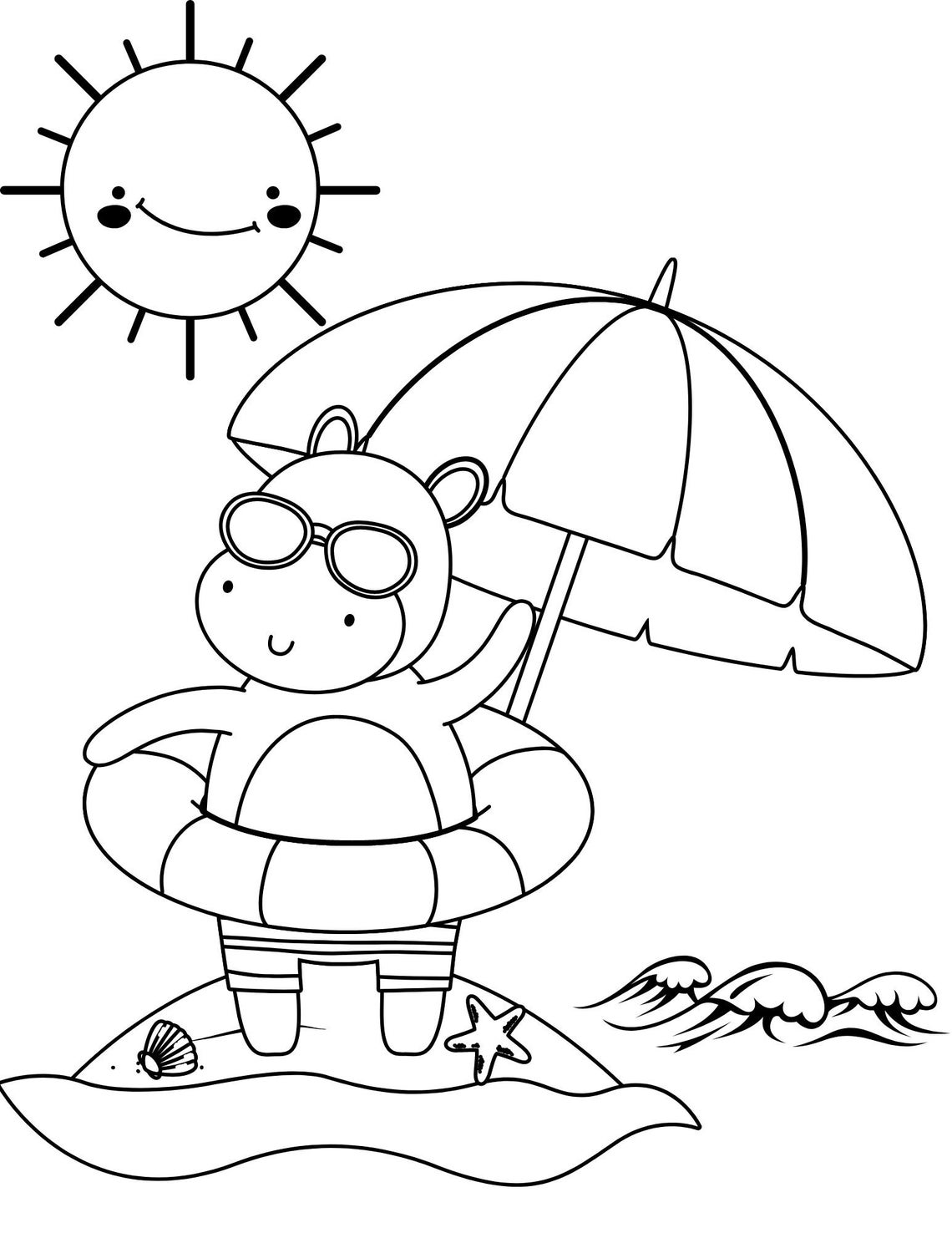Summer Coloring Pages, Summer PDF Coloring Summer Printables, Beach ...