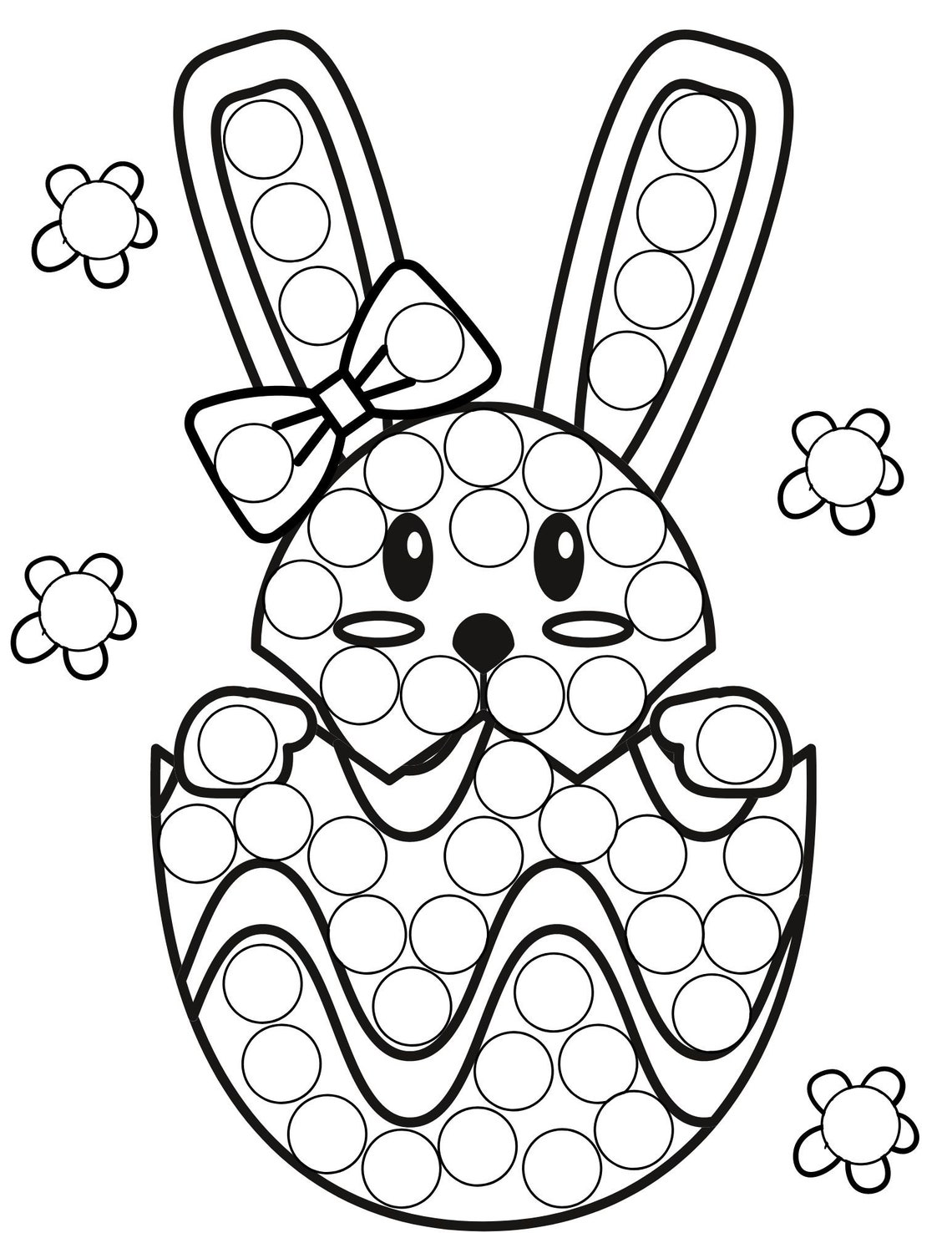 Easter Dot Marker Coloring Pages, Do a Dot Easter Painting, Easter PDF