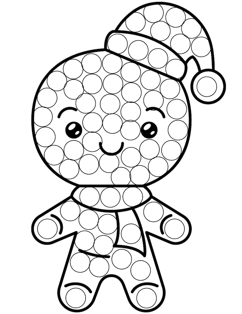 Christmas Dot Marker Coloring Pages, Do a Dot Christmas Painting