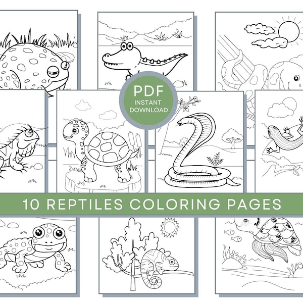 Reptile Coloring Pages, Reptile Printables, Reptile Coloring Sheets, Crocodile Coloring Pages, Reptile Activity Page, Reptile Downloadable