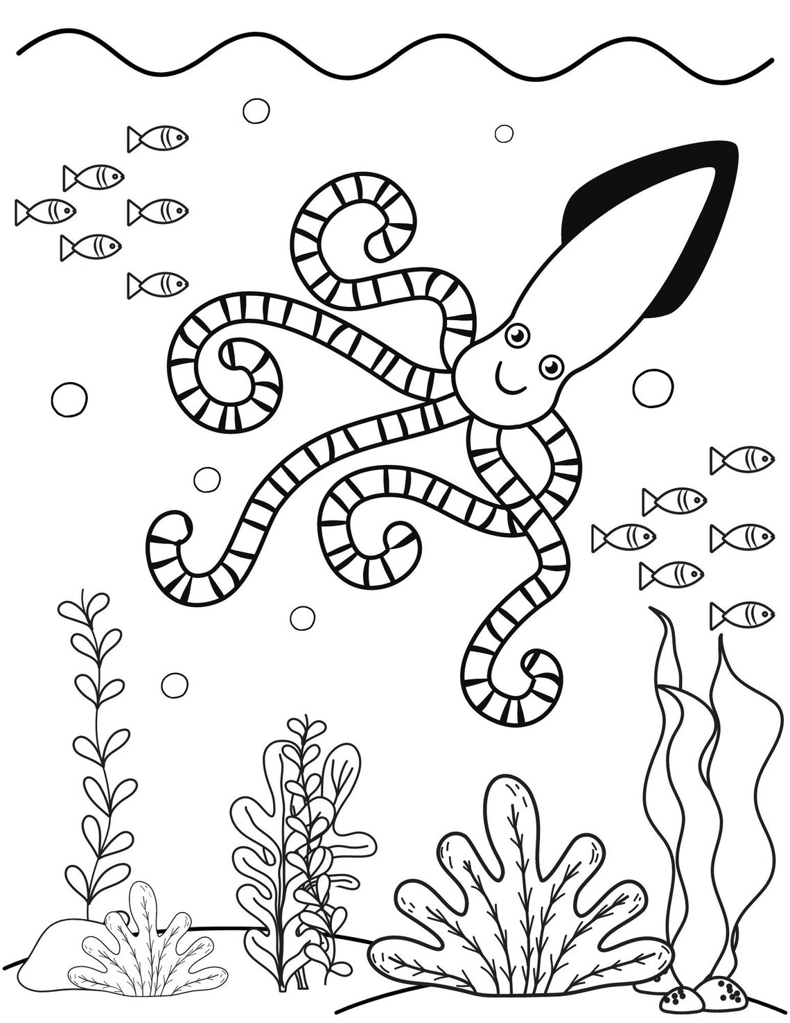 Under the Sea Coloring Pages Sea Life Coloring Ocean Etsy
