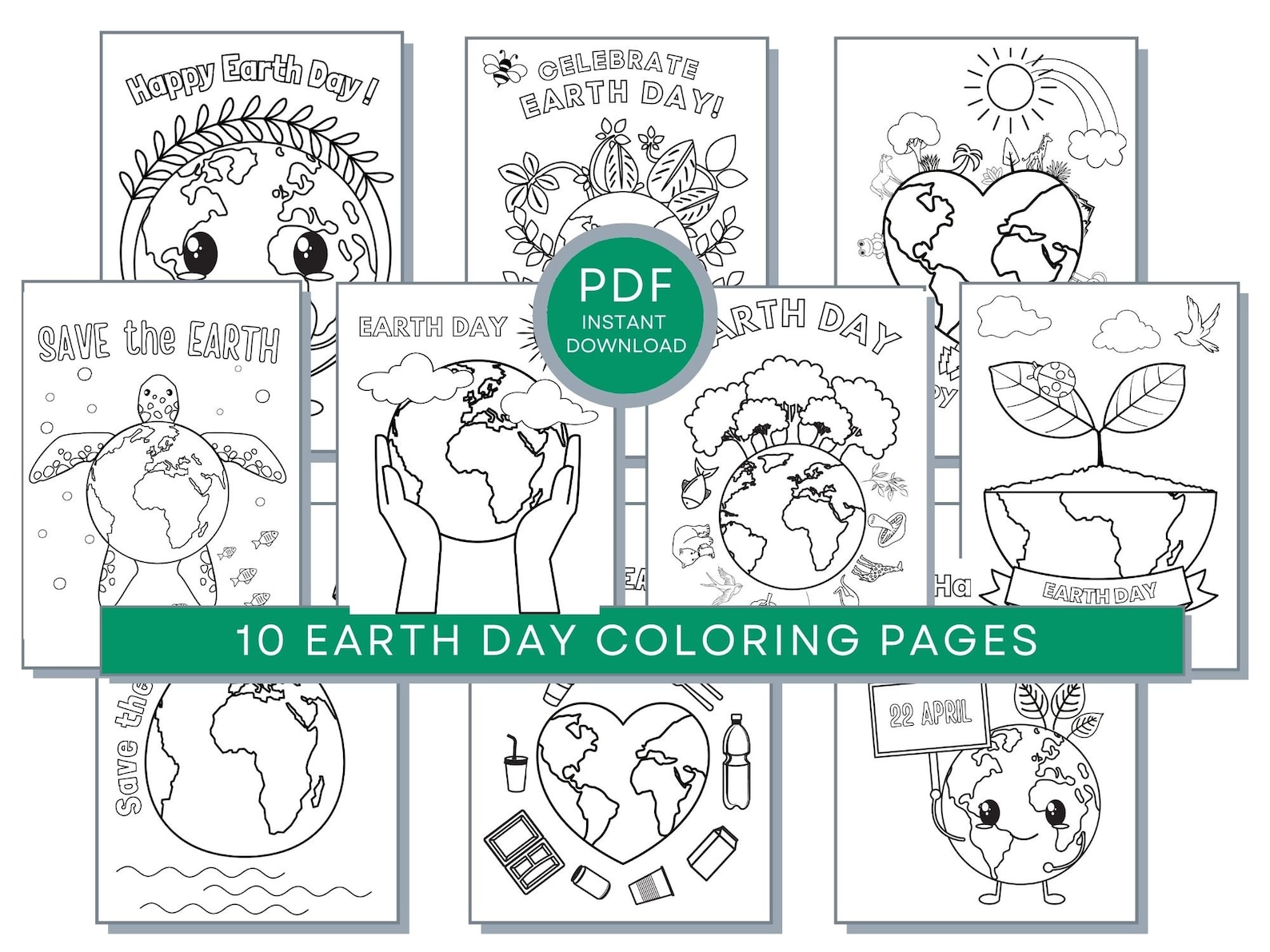 Earth Day Coloring Page, Earth Day Printables, Earth Day Sheets, Earth ...