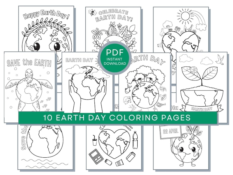 Earth Day Coloring Page, Earth Day Printables, Earth Day Sheets, Earth ...