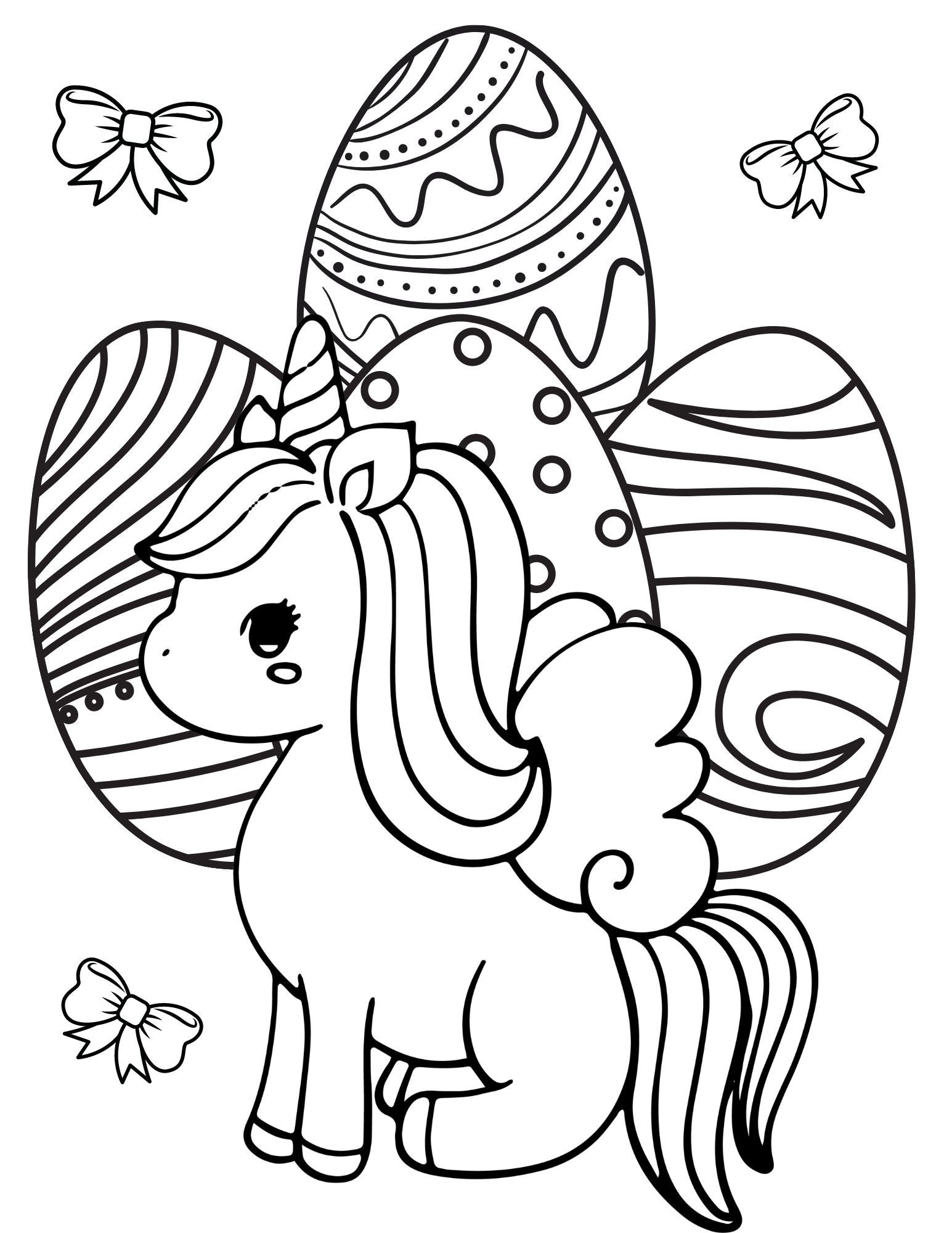 Unicorn Easter Coloring Pages, Easter Coloring, Easter Printables ...