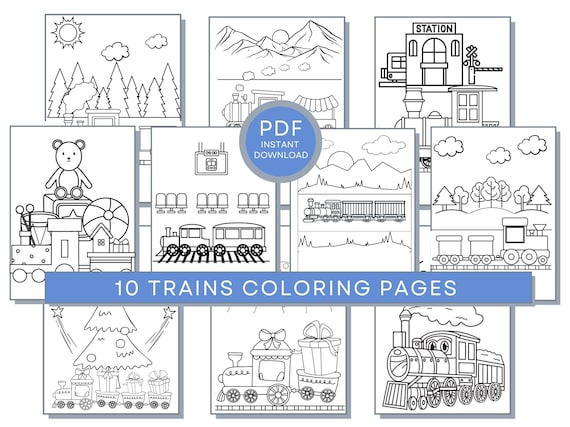 Trains Coloring Pages, Boys Coloring, Trains PDF, Trains Printables, Trains Coloring Sheets, Trains Activity Pages, Railroad Coloring Pages