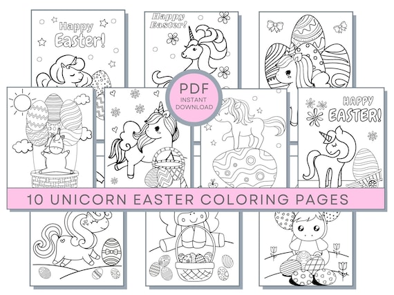 Unicorn Easter Coloring Pages, Easter Coloring, Easter Printables, Unicorn Coloring Pages, Good Friday Coloring Pages, Easter Activity Page