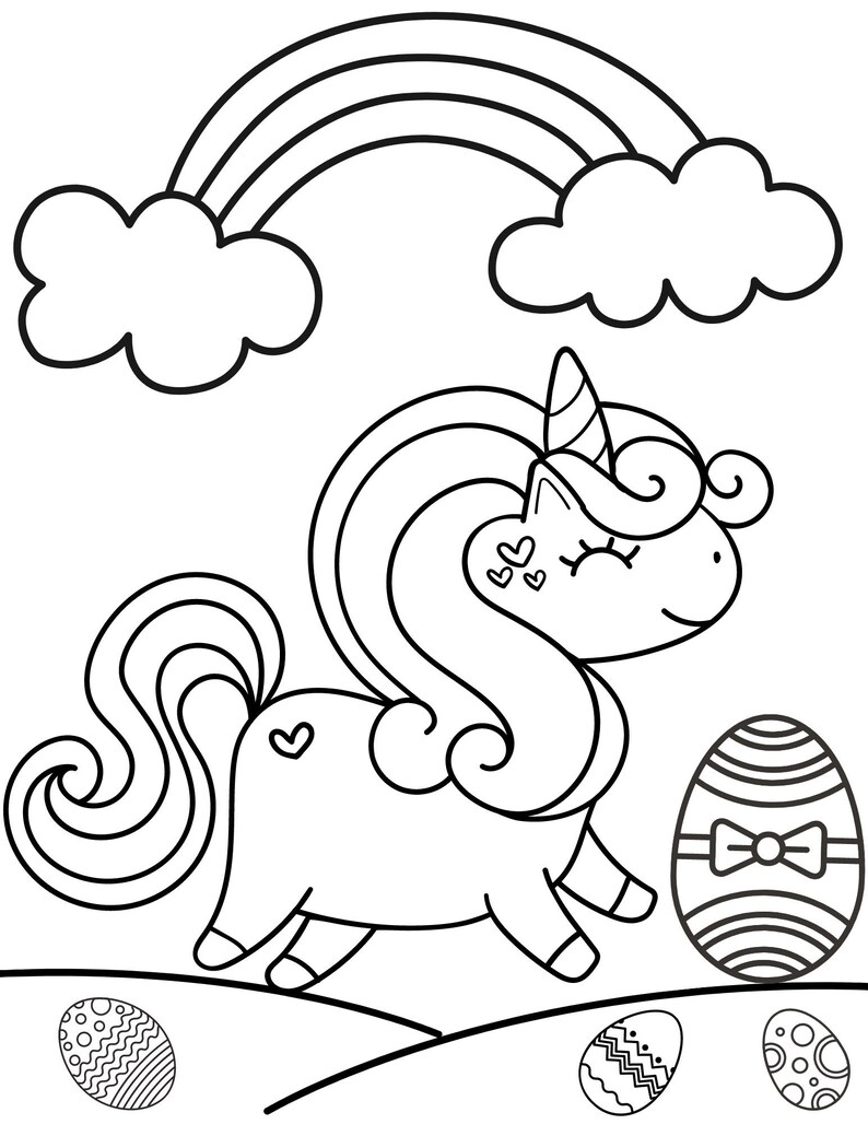 Unicorn Easter Coloring Pages, Easter Coloring, Easter Printables
