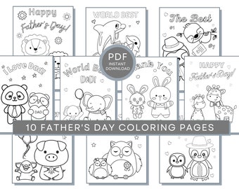 Father's Day Coloring Page, Father's Day Printables, Father's Day Sheets, Father's Day Coloring Book For Kids, Happy Father's Day Coloring