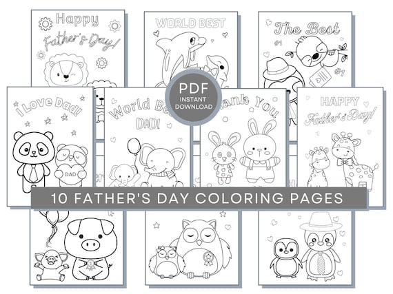 Father's Day Coloring Page, Father's Day Printables, Father's Day Sheets, Father's Day Coloring Book For Kids, Happy Father's Day Coloring