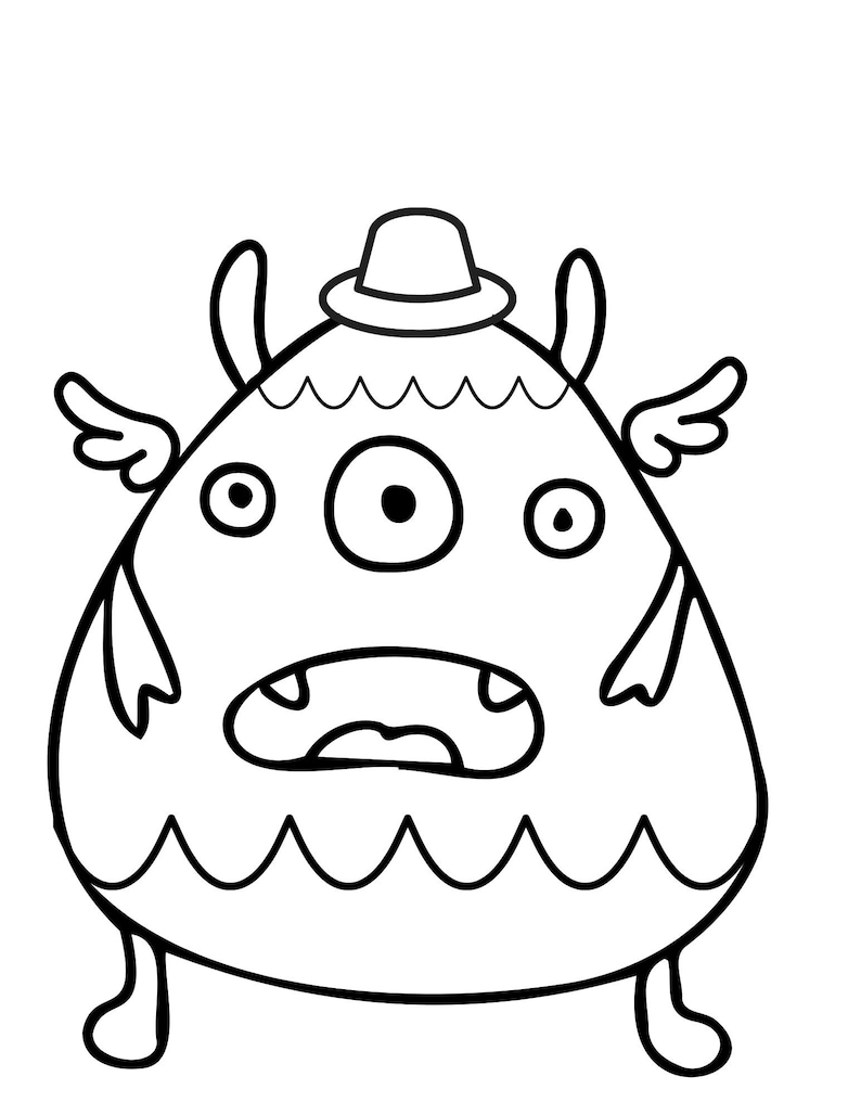 Monster Coloring Pages Monster PDF Monster Printables - Etsy