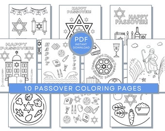 Passover Coloring Pages, Passover Printables, Jewish Coloring Pages, Pesah Coloring Page, Pesach Coloring PDF, Passover Digital Download