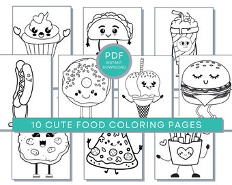 cute cartoon food coloring pages