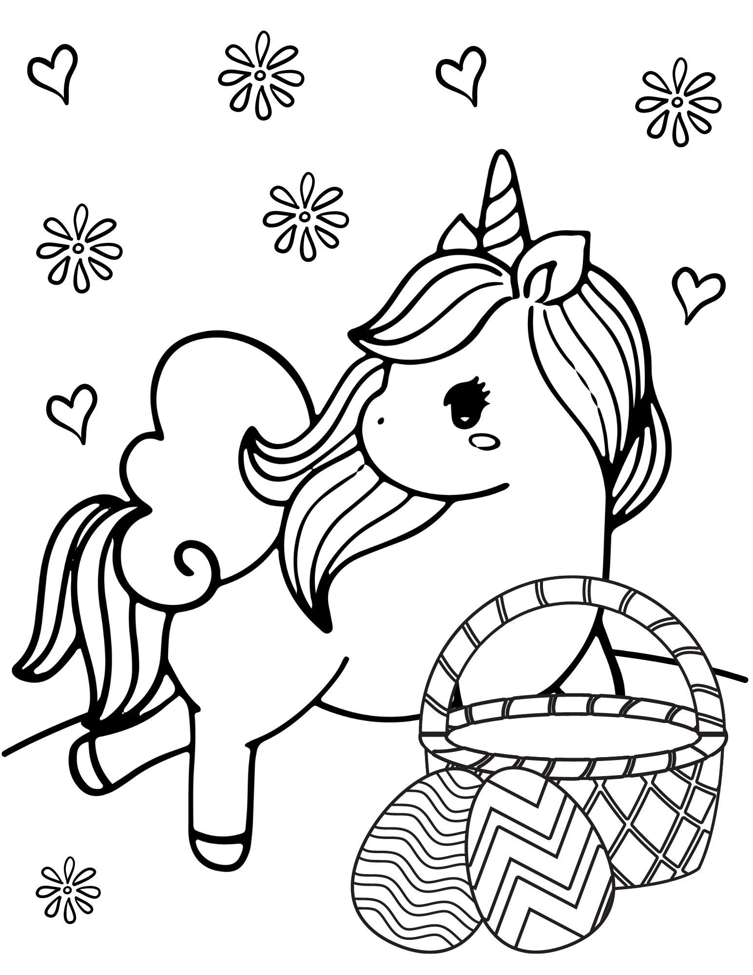 Unicorn Easter Coloring Pages, Easter Coloring, Easter Printables ...