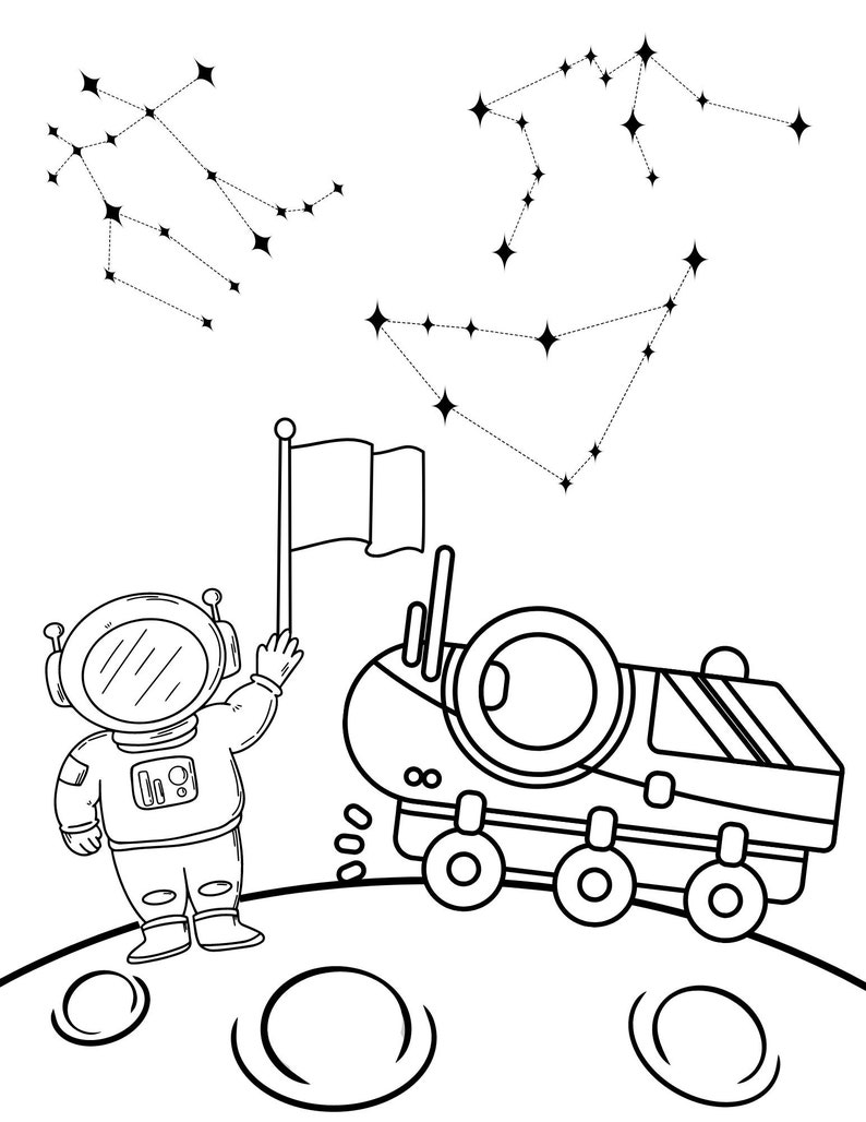 Space Coloring Pages Space PDF Space Printables (Instant Download) Etsy
