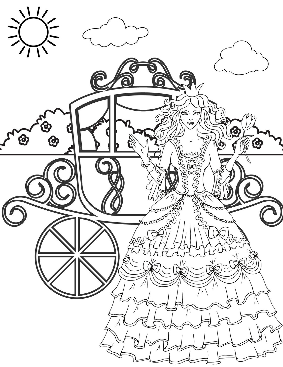 Princess Coloring Pages Princess Printables Princess Sheets Etsy