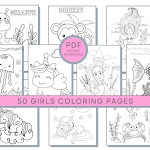 50 Girls Coloring Pages: Girls Printables, Girls Coloring Sheets, Girls PDF Coloring, Girl&#39;s Coloring Page, Girls Activity Page