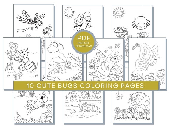Bugs Coloring Pages, Bee PDF, Butterfly Printables, Spider Coloring Pages, Insects Coloring Pages, Lady Bug Coloring Pages, Dragon Fly PDF