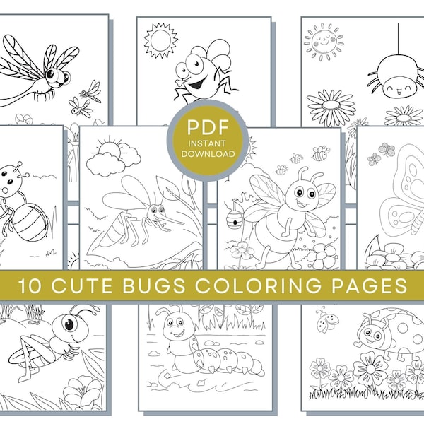 Bugs Kleurplaten, Bee PDF, Butterfly Printables, Spider Kleurplaten, Insecten Kleurplaten, Lady Bug Kleurplaten, Dragon Fly PDF