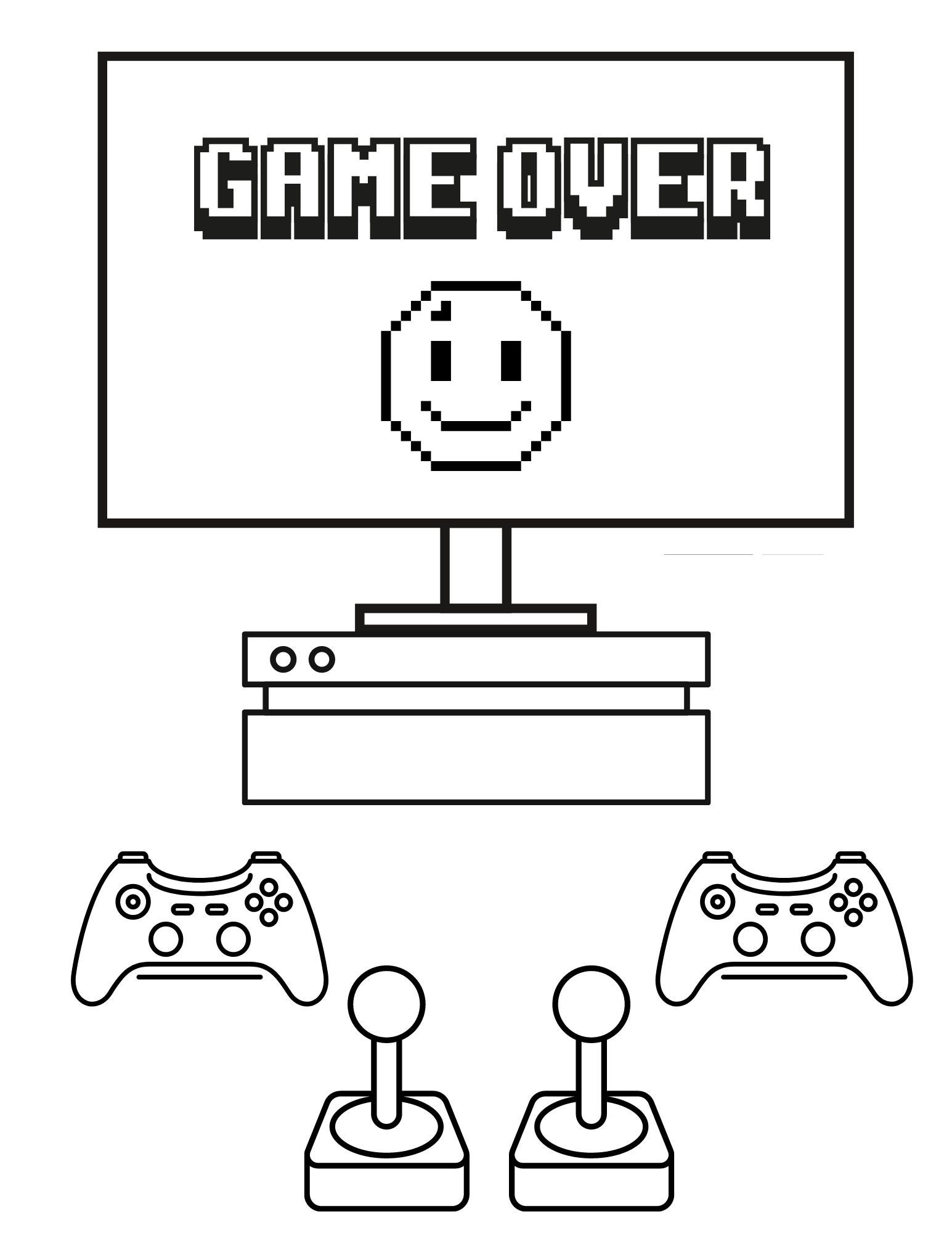 Gaming Coloring Pages, Gaming PDF, Gaming Printables, Gamer Coloring