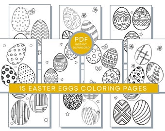 Easter Eggs Coloring Pages, Easter Eggs PDF Easter Egg Printables, Good Friday Coloring Pages, Easter Eggs Activity Page, Easter Coloring