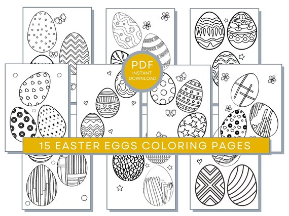 Easter Eggs Coloring Pages, Easter Eggs PDF Easter Egg Printables, Good Friday Coloring Pages, Easter Eggs Activity Page, Easter Coloring