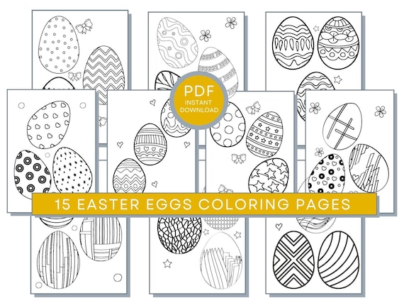 Easter Eggs Coloring Pages, Easter Eggs PDF Easter Egg Printables, Good Friday Coloring Pages, Easter Eggs Activity Page, Easter Coloring