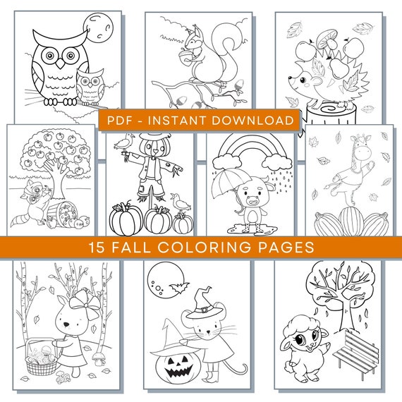 Fall Coloring Pages, Fall Coloring PDF, Fall Printables, Fall Activity Sheets, Autumn Activity Sheets, Autumn Coloring Pages, Autumn PDF