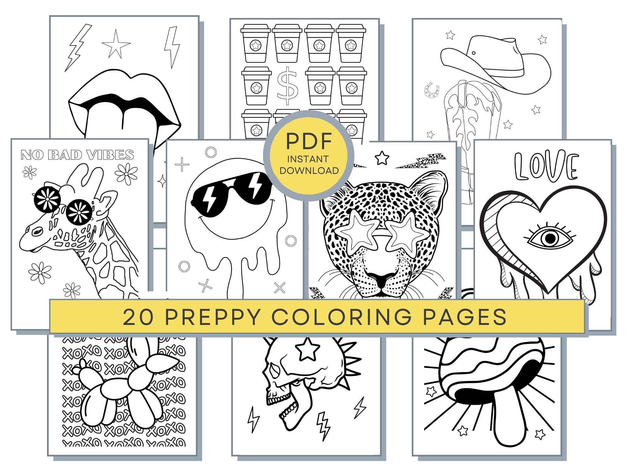 Preppy Coloring Pages Preppy Aesthetic Aesthetic Colo - vrogue.co