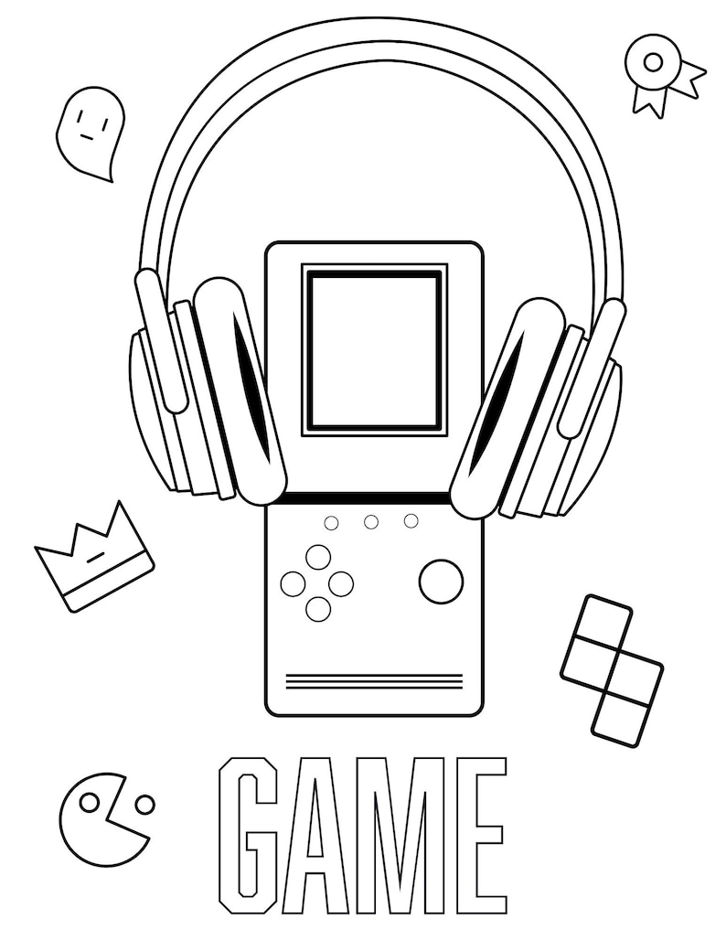 Gaming Coloring Pages, Gaming PDF, Gaming Printables, Gamer Coloring ...