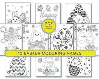 Easter Coloring Pages, Easter PDF Coloring Easter Printables, Bunny Coloring Sheets, Good Friday Coloring Pages, Easter Activity Page
