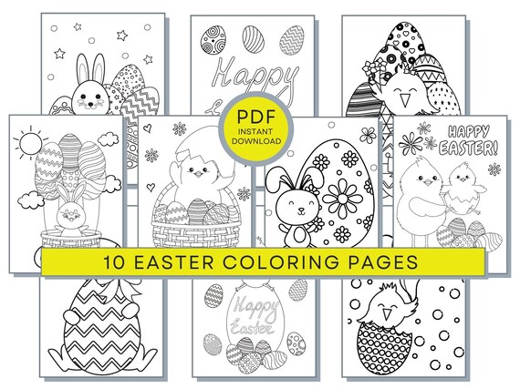 Easter Coloring Pages, Easter PDF Coloring Easter Printables, Bunny Coloring Sheets, Good Friday Coloring Pages, Easter Activity Page