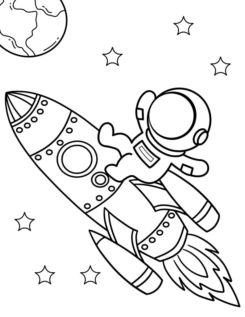 Space Coloring Pages Space PDF Space Printables Space Etsy