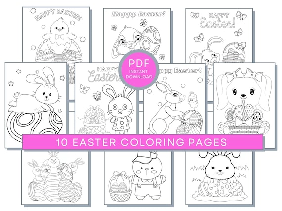 Easter Coloring Pages, Easter PDF Coloring Easter Printables, Bunny Coloring Sheets, Good Friday Coloring Pages, Easter Activity Page