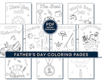 Father's Day Coloring Page, Father's Day Printables, Father's Day Sheets, Father's Day Coloring Book For Kids, Happy Father's Day Coloring