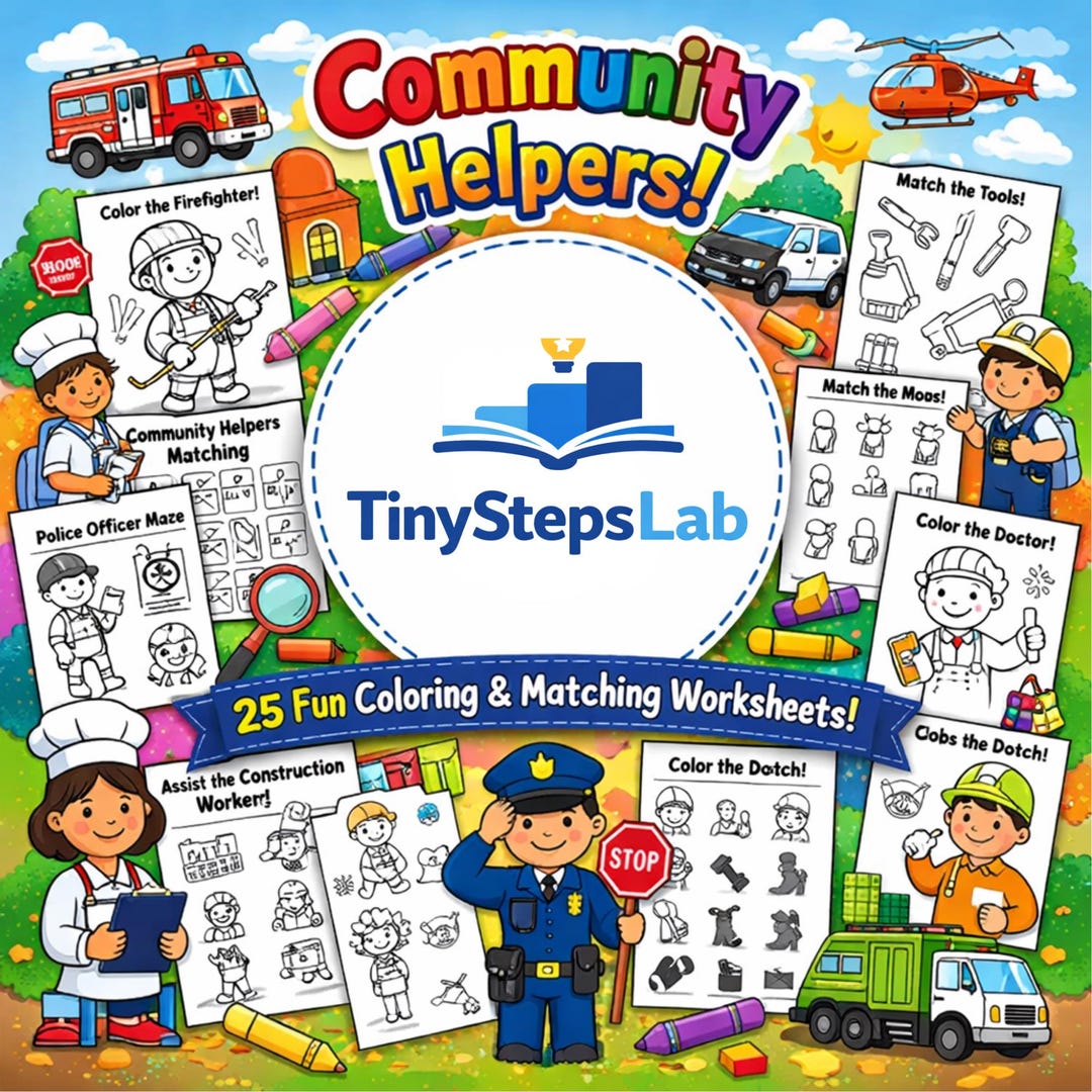 Community Helpers Coloring Pages – 25 Printable PDF PNG –instant ...