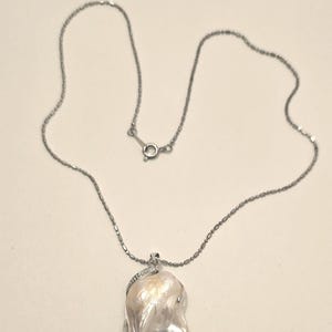 Baroque Mother of Pearl Necklace | Organic Shell Pendant | 18K Gold Plated Detail | Elegant Statement Jewelry