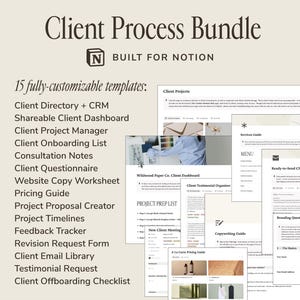 Notion Client Process Bundle for Freelancers | Client Onboarding & Project Management Templates