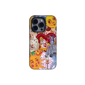 Telefonskal med vintagemotiv och clowncollage, Weirdcore, estetiskt och lekfullt, för iPhone 17 16 15 14 13 12 11 Pro Max, Samsung S25 S24 Ultra, Magsafe