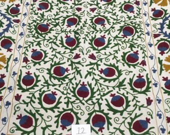 Decorative Suzani Throw Blanket Floral Vintage Embroidery Artistic Boho Bedspread