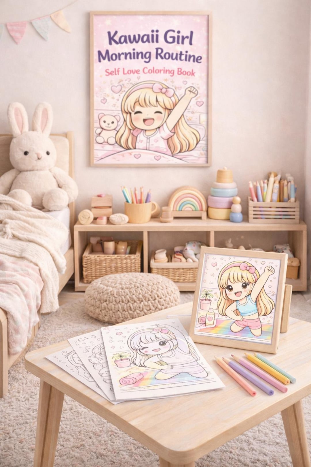 Kawaii Girl Morning Routine Coloring Book Printable | for Girls | Kids ...
