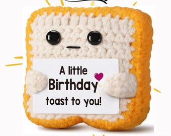 Crochet Toast Birthday Gift, Funny Keepsake Present with Card